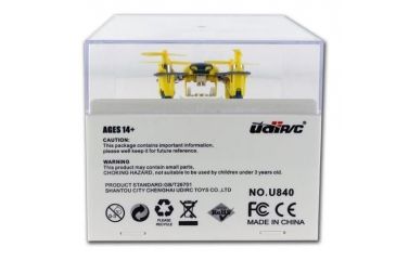 Image of UDI RC U840 Nano Mini Quadcopter Drone, Yellow 61234