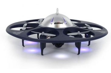Image of UDI RC U845 UFO Drone w/WIFI FPV 2.4Ghz 4 Channel 6 AXIS headless w/720P HD camera, Navy Blue 61325