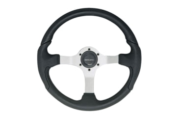 Image of Uflex USA 61813P Steering Wheel Grip With Silver Spokes, Black, NISIDA-B/S