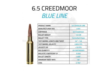 Image of ULTIMATE AMMUNITION 6.5mm Creedmoor 122Grain Controlled Chaos Centerfire Rifle Ammo, 20 Rounds, 4191