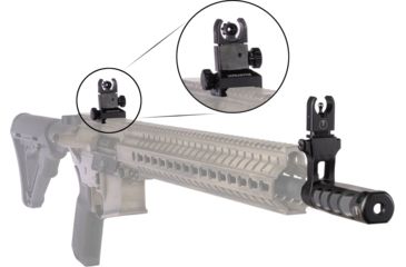 Image of Ultradyne C4 Dynamount Flip-up Front/Rear Sight Set w/Apollo Compensator, .223/5.56, 1/2x28, Black, UD10800