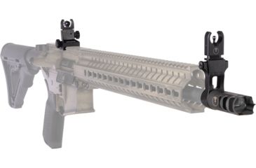 Image of Ultradyne C4 Dynamount Flip-up Front/Rear Sight Set w/Apollo Compensator, .223/5.56, 1/2x28, Black, UD10800