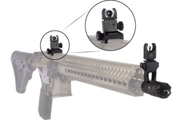 Image of Ultradyne C4 Dynamount Flip-up Front/Rear Sight Set w/Athena Compensator, .308/7.62, 5/8x24, Black, UD10810