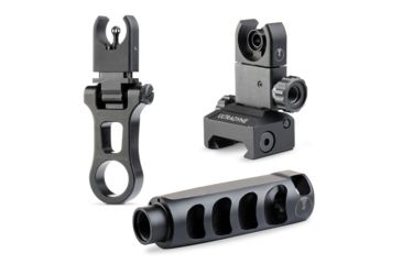 Image of Ultradyne C4 Dynamount Flip-up Front/Rear Sight Set w/Apollo Compensator, .308/7.62, 5/8x24, Black UD10830