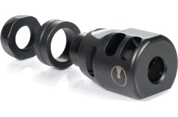 Image of Ultradyne Lithium PCC Compensator Muzzle Brake, 9mm, 1/2-28 Thread, 1.124in Outside Diameter, 416 SS, Salt Bath Nitride, Black, UD11030