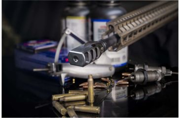 Image of Ultradyne Pegasus Compensator Muzzle Brake, AR-15, .223/5.56, 1/2-28in, 1.36in Outside Diameter, 416 SS, Salt Bath Nitride, Black, UD11010