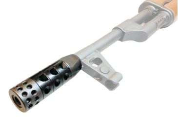 Image of UM Tactical R.A.G.E. Total Compensation System Muzzle Brake, 7.62x39mm, M14x1 LH, Left Hand Ports, Black, TCS-AK-LH