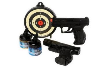 Image of Umarex Walther SpecOp P99 Airsoft Duelers Kit w/2 Black Spring Pistols and Gel Airsoft Target 62672