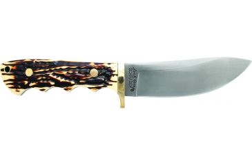 Image of Uncle Henry Elk Hunter Full Tang Skinner Fixed Blade Knife,4.62in High Carbon Stainless Steel Skinning Blade,Staglon Handle 183UH