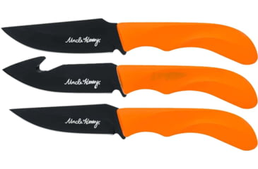 Image of Uncle Henry 3 Fixed Knife Set, 3.25in, Stailess Steel, Fixed Blade, Black Oxide Blade, Bone, Staglon Handle, 1183290