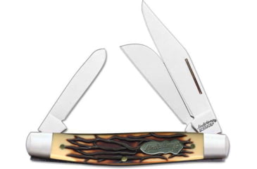Image of Uncle Henry Uncle Henry 885UH Sr. Rancher Next Gen Folding Knife, 3in 7Cr17 HC Stainless Steel Clip Point, Sheepfoot and Clip Spay Blade , Staglon Handle, Sliver, 1136003