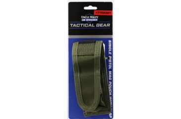 Image of Uncle Mike's Law Enforcement Single Pistol Mag Case w/ Flap, OD Green