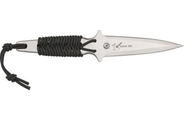 Image of Uncle Mikes Intl Dagger Fixed Blade Knife, 4in, Double Edged Dagger, Black Cord Wrapped Handle BJ030