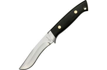 Image of Uncle Mikes Intl Mini Mamba Fixed Blade Knife, 4.25in, Mirror Polished Stainless, Black Micarta Handle BJ046