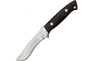 Image of Uncle Mikes Intl Mini Mamba Fixed Blade Knife, 4.25in, Mirror Polished Stainless, Black Wood Handle BJ045