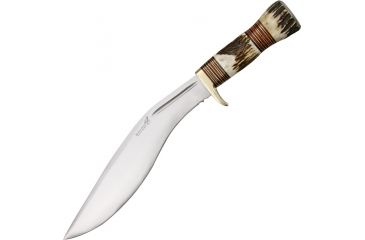 Image of Uncle Mikes Kukri Stag Fixed Blade Knife, 10in, 2 Piece Stag Handle BJ053