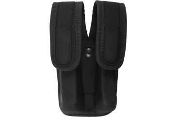 Kantong Magazen Pistol Ganda Cordura Uncle Mike's - Penutup Jepret Hitam, Menampung Dua Magazen Double-Stack, Model 88361