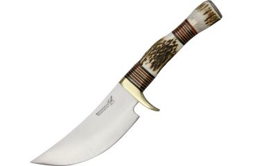 Image of Uncle Mikes Obadiah Skinner Fixed Blade Knife, 5.125in, Stainless Clip Blade, Genuine Stag Handle BJ054