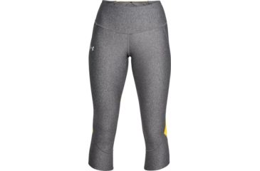 Image of Under Armour Fly Fast Capri - Women's, Charcoal Light Heather, Extra Small, 1320320-019-XS