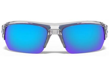 Image of Under Armour Big Shot Sunglasses, Crystal/Frosted Frame,Gray/Blue Multiflect Lens U8600085-141561