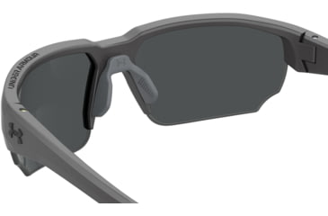 Image of Under Armour Blitzing Sunglasses with Shiny Jet Grey Frame and Grey Lens, Medium, UA0012S R6S-IR