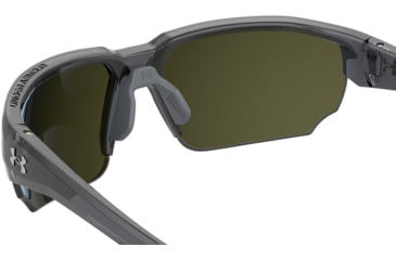 Image of Under Armour Blitzing Sunglasses with Transparent Grey Frame and Blue to Grey Mirror Lens, Medium, UA0012S KB7-W1