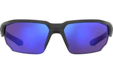 Image of Under Armour Blitzing Sunglasses with Transparent Jet Grey Frame and Violet Blue Gold Tuned Mirror Lens, Medium, UA0012S 268-PC