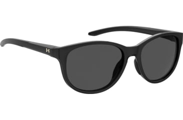 Image of Under Armour Breathe Sunglasses with Shiny Black Frame and Grey Lens, Medium, UA0014GS 807-IR