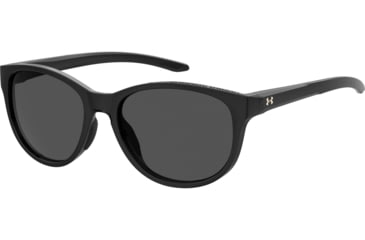 Image of Under Armour Breathe Sunglasses with Shiny Black Frame and Grey Lens, Medium, UA0014GS 807-IR