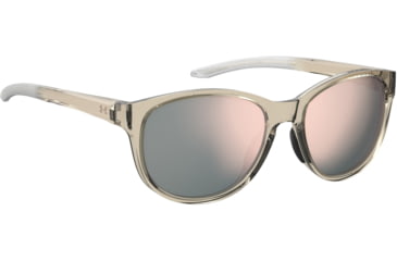 Image of Under Armour Breathe Sunglasses with Transparent Grey Frame and Rose Gold Mirror Lens, Medium, UA0014GS 10A-0J