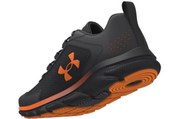 Image of Under Armour Charged Assert 9 Running Shoes - Mens, Black / Black / Blaze Orange, 10, 302459000510