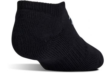 Image of Under Armour Charged Cotton 2.0 Socks, Pack of 6, Black/Gray, 6-7.5 Youth Medium, U320-BLK/GRY-YM