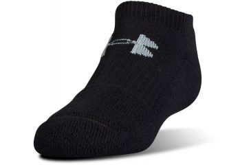 Image of Under Armour Charged Cotton 2.0 Socks, Pack of 6, Black/Gray, 6-7.5 Youth Medium, U320-BLK/GRY-YM