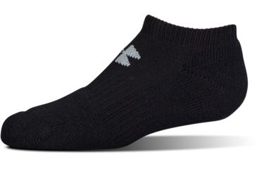 Image of Under Armour Charged Cotton 2.0 Socks, Pack of 6, Black/Gray, 6-7.5 Youth Medium, U320-BLK/GRY-YM