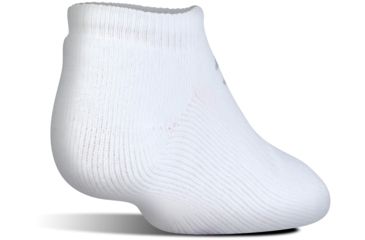 Image of Under Armour Charged Cotton 2.0 Socks, Pack of 6, White/Gray, 7-9 Youth Large, U320-WHT/GRY-YL