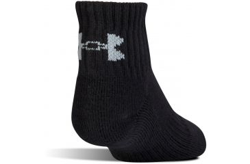 Image of Under Armour Charged Cotton 2.0 Socks, Pack of 6, Black/Gray, 7-9 Youth Large, U321-BLK/GRY-YL