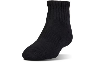 Image of Under Armour Charged Cotton 2.0 Socks, Pack of 6, Black/Gray, 7-9 Youth Large, U321-BLK/GRY-YL