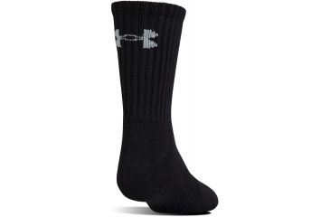 Image of Under Armour Charged Cotton 2.0 Socks, Pack of 6, Black/Gray, 6-7.5 Youth Medium, U322-BLK/GRY-YM