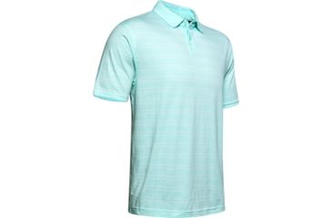 Image of Under Armour Charged Cotton Scramble Stripe Polo - Mens, Extra Large, Aqua Float, 1323455791XL
