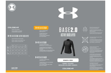 Image of Under Armour ColdGear Base 2.0 Crew Long Sleeve Shirt - Womens, Black, 2X-Large, 13433210012X