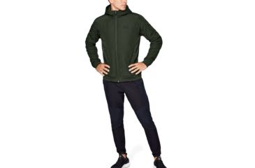 Image of Under Armour ColdGear Reactor Performance Hybrid Jacket - Mens, Baroque Green/Black, Medium, 1342692-310-MD