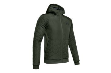 Image of Under Armour ColdGear Reactor Performance Hybrid Jacket - Mens, Baroque Green/Black, Medium, 1342692-310-MD