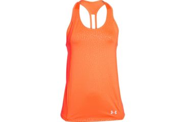 Image of Under Armour CoolSwitch Trail Tank - Women's-Citrus Blast/Bolt Orange/Reflective-Medium