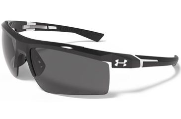 Image of Under Armour Core 2.0 Sunglasses, Black/White Frame, Gray Multiflection Lens U8600082-001001