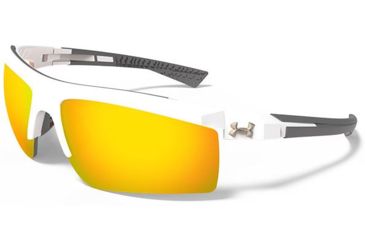 Image of Under Armour Core 2.0 Sunglasses, White/Gray Frame, orange Multiflection Lens U8600082-100941