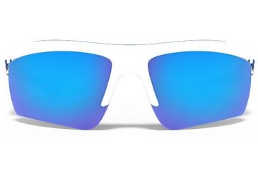 Image of Under Armour Core 2.0 Sunglasses, White/Navy Frame, Gray Blue Multiflection Lens U8600082-104161