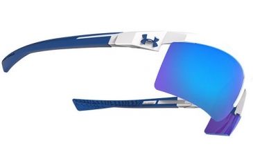 Image of Under Armour Core 2.0 Sunglasses, White/Navy Frame, Gray Blue Multiflection Lens U8600082-104161