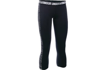 Image of Under Armour Favorite Graphic Capri - Women's-Black/White/White-Small