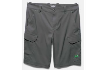 Image of Under Armour Fish Hunter Cargo Short - Men's-Granite/Green Energy-38 Waist