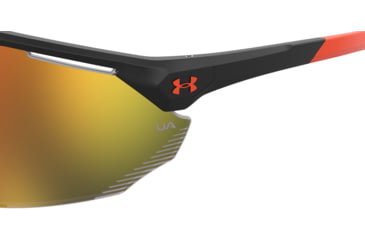 Image of Under Armour Force 2 Sunglasses with Matte Black/Grey Frame and Orange Mirror Lens, Medium, UA0011S RC2-50